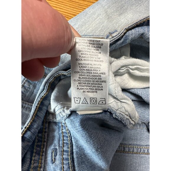 Jordache Light Wash Distressed Denim Jeans Bootcut High Rise Worn Hem Size 12 - Picture 11 of 14